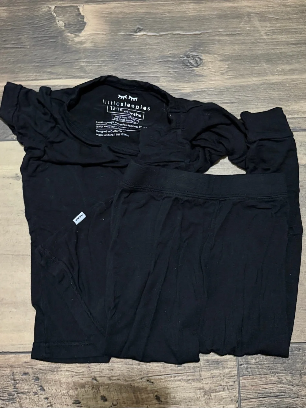 Little Sleepies Black Two-Piece Pajama Set